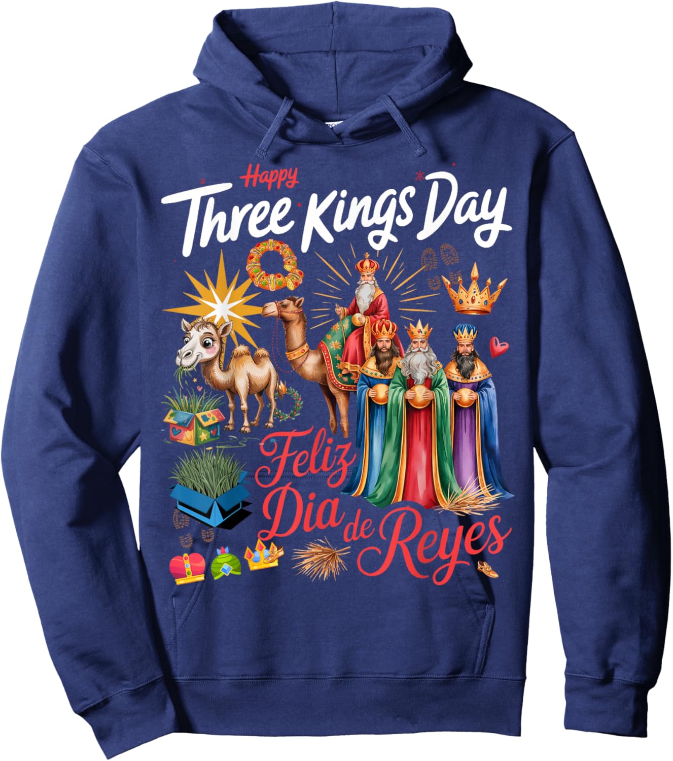 Three Kings Day Costume Idea & Día De Los Reyes Hoodie - Hoodie | Navy