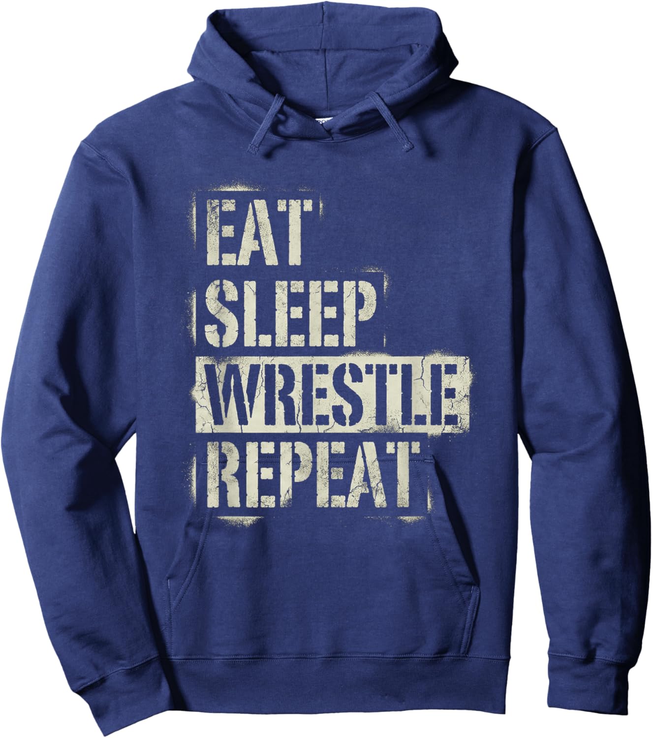 Funny Wrestling Eat Sleep Wrestle Repeat Hoodie - Hoodie | Navy