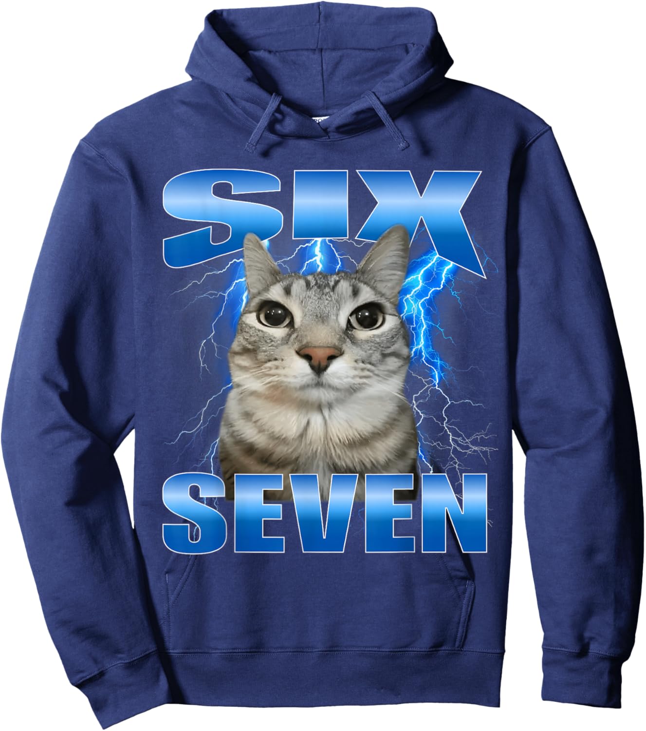 Six Seven Cat Bootleg Hoodie - Hoodie | Navy
