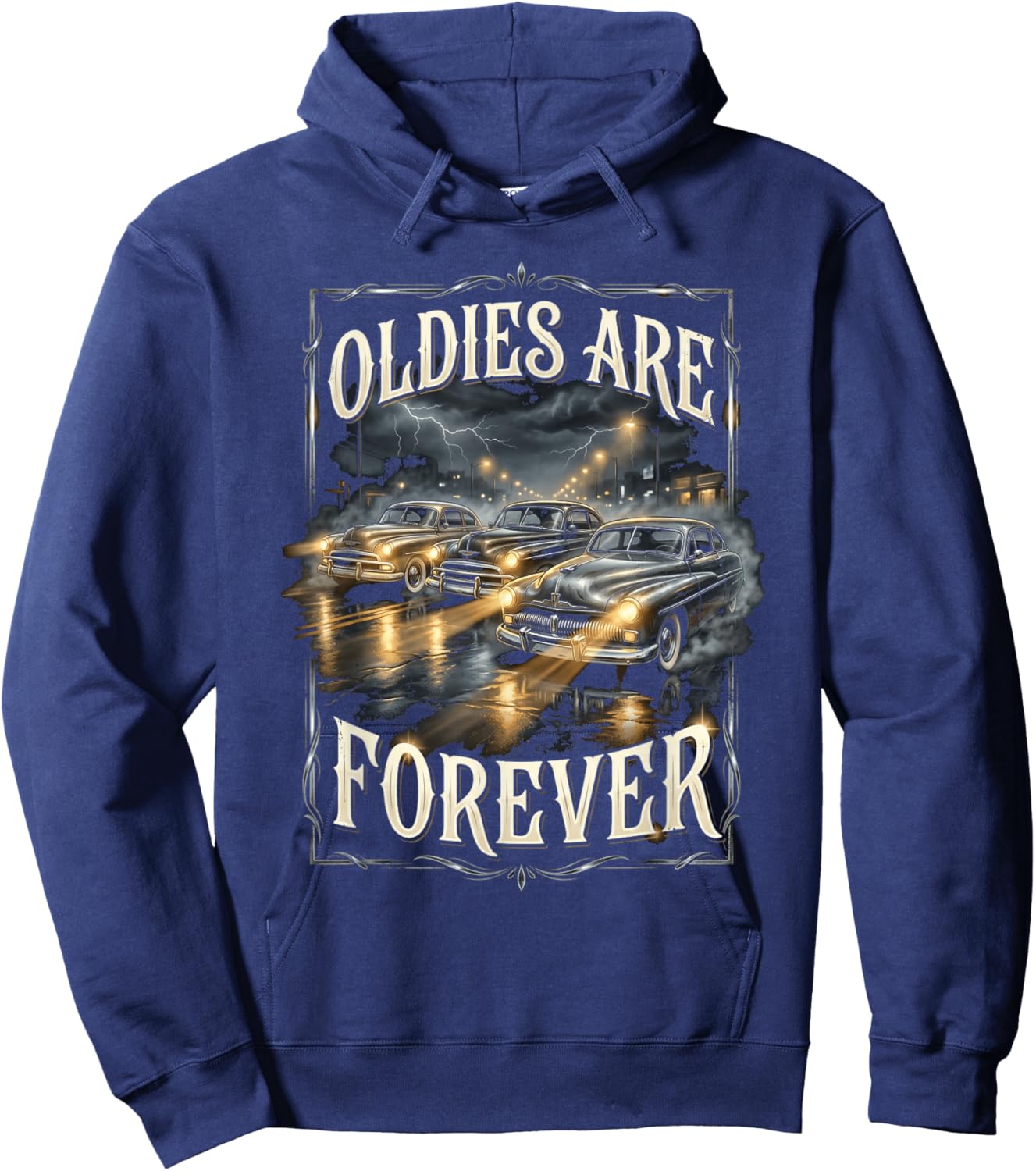Car Hot Rod Vintage Vehicle Hoodie - Hoodie | Navy