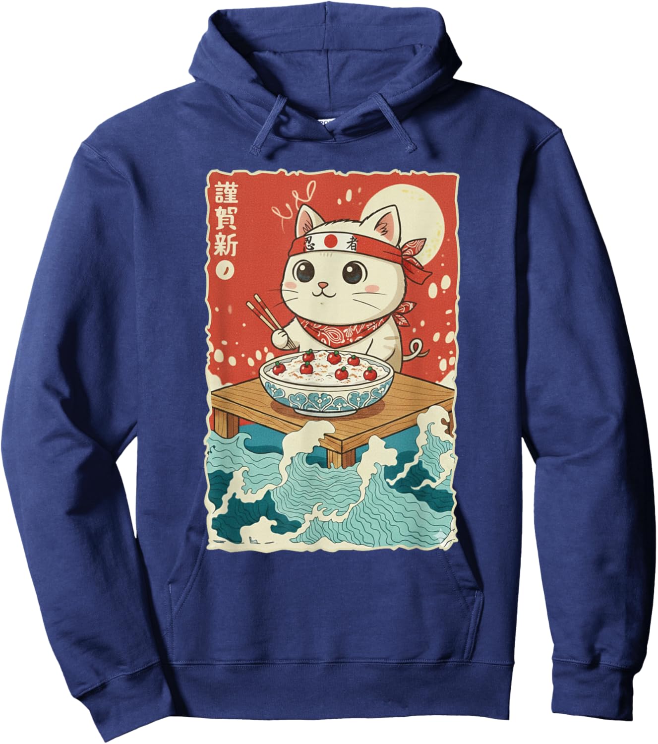 Kawaii Cat Semolina Porridge Hoodie - Hoodie | Navy