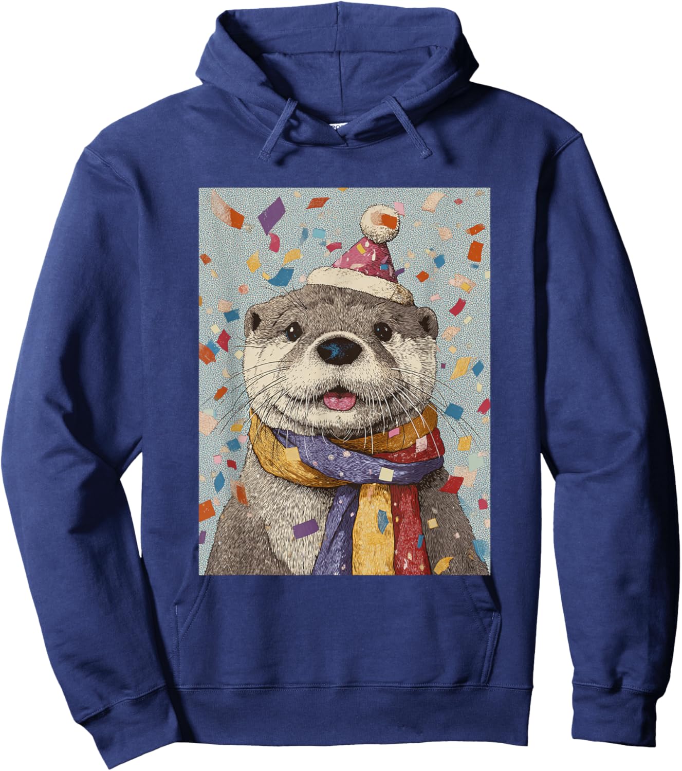 Otter Birthday Confetti Retro Pop Art Hoodie - Hoodie | Navy
