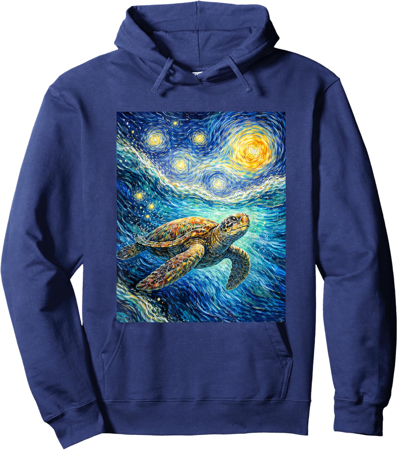 Turtle Lover Men Women Kids Tortoise Van Gogh Hoodie - Hoodie | Navy