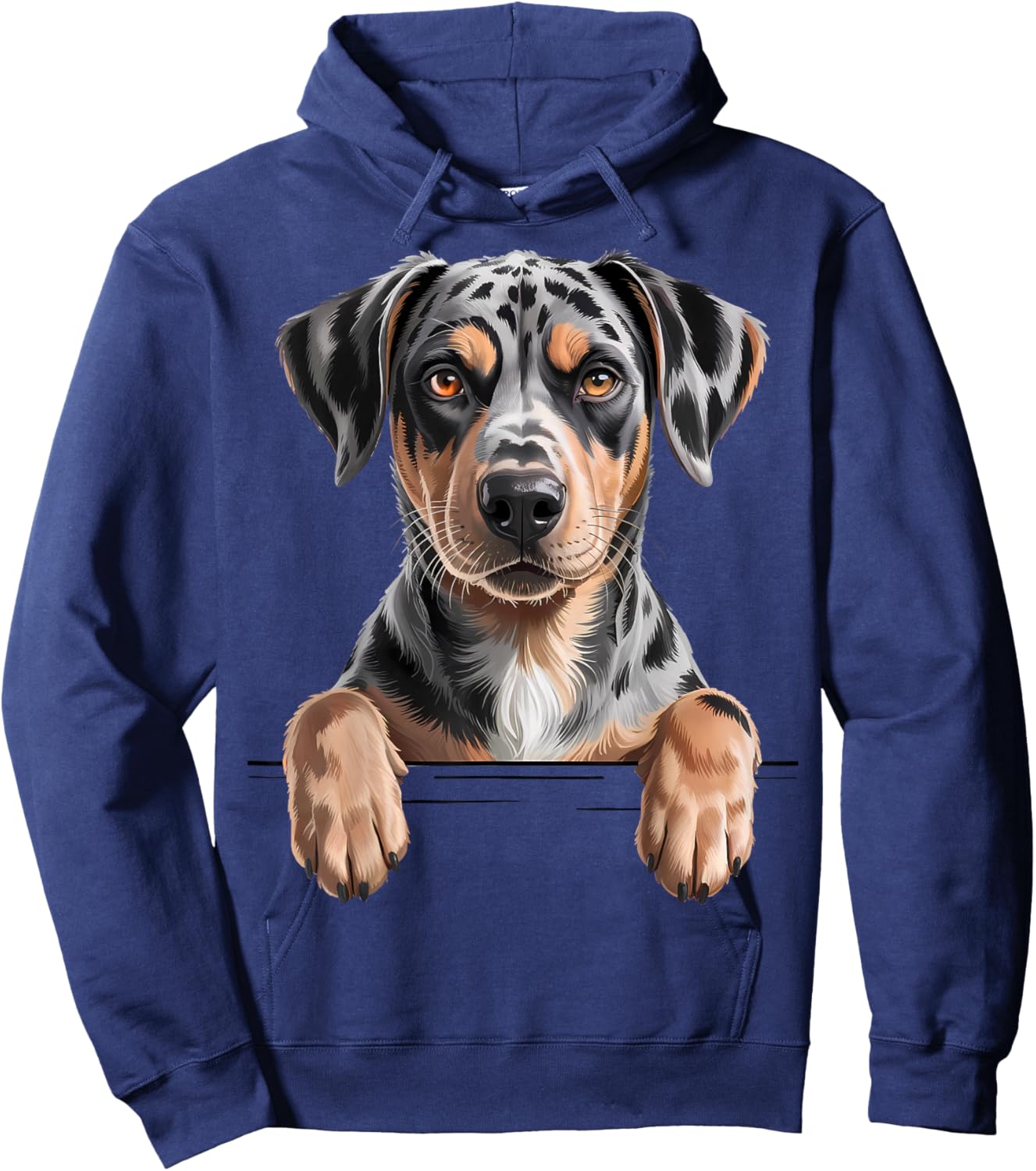 Catahoula Leopard Dog Cute Funny Peeking Puppy Hoodie - Hoodie | Navy