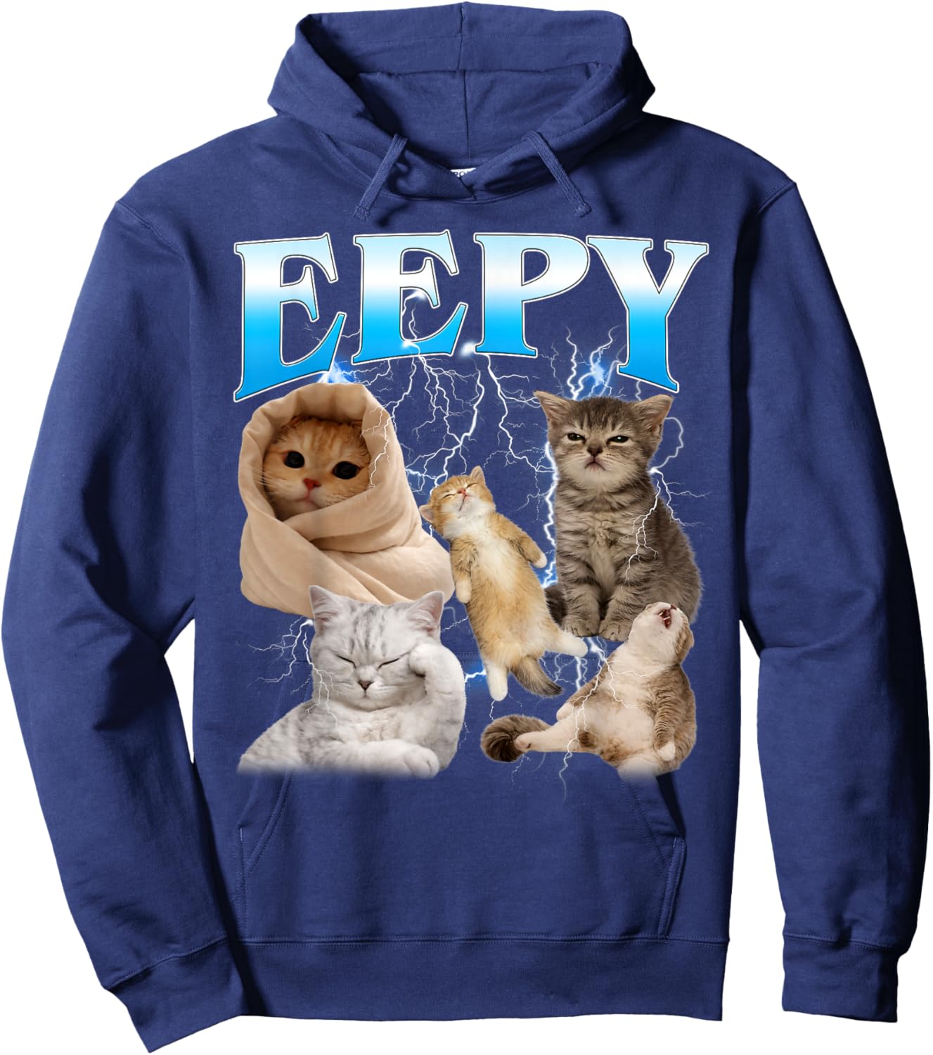 Eepy Cat Funny Silly Sleepy Cat Meme Hoodie - Hoodie | Navy