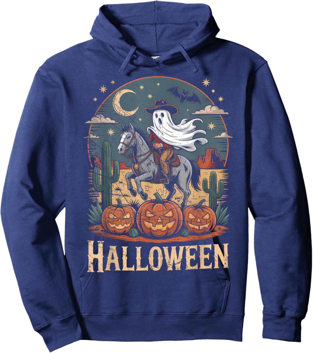 Ghost Riding Horse Halloween Season Hoodie - Hoodie | Navy