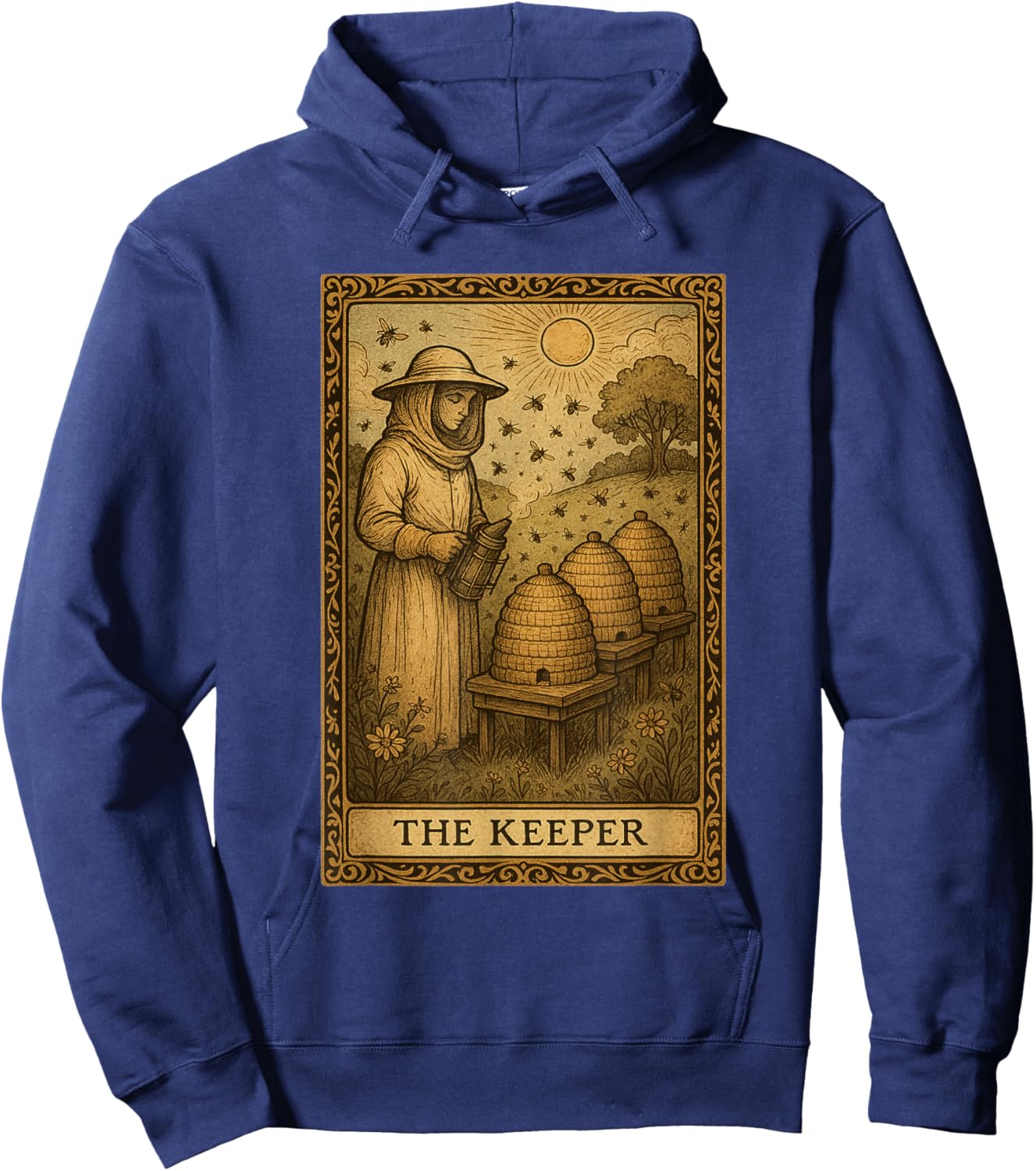 Beekeeper Design Men Tarot Card Beekeeping Hoodie - Hoodie | Navy