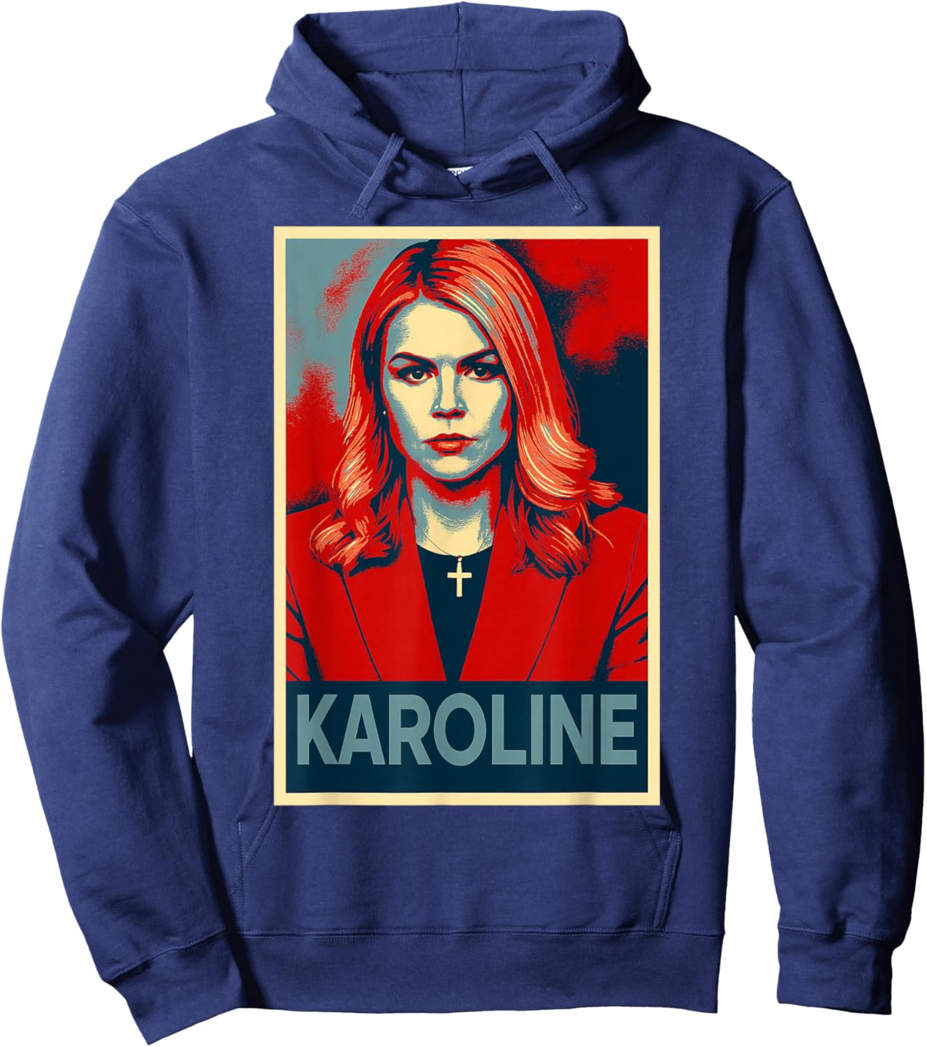 Karoline Leavitt Portrait Hoodie - Hoodie | Navy
