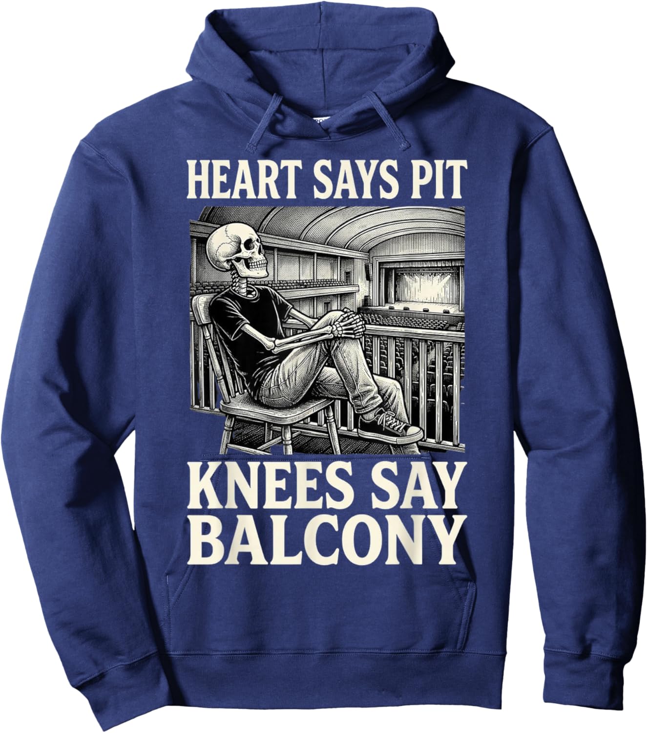 Funny Heart Says Pit Knees Say Balcony Hoodie - Hoodie | Navy
