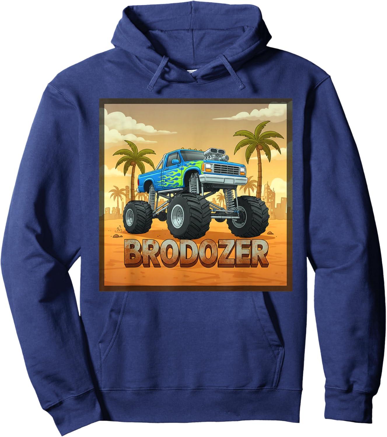 Extreme Brodozer 4X4 Lifted Truck Hoodie - Hoodie | Navy