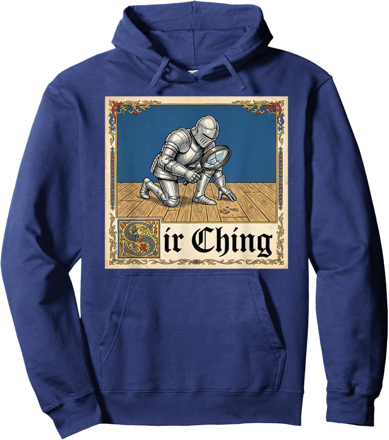 Sir Ching Medieval Pun Funny Knight Meme Hoodie - Hoodie | Navy