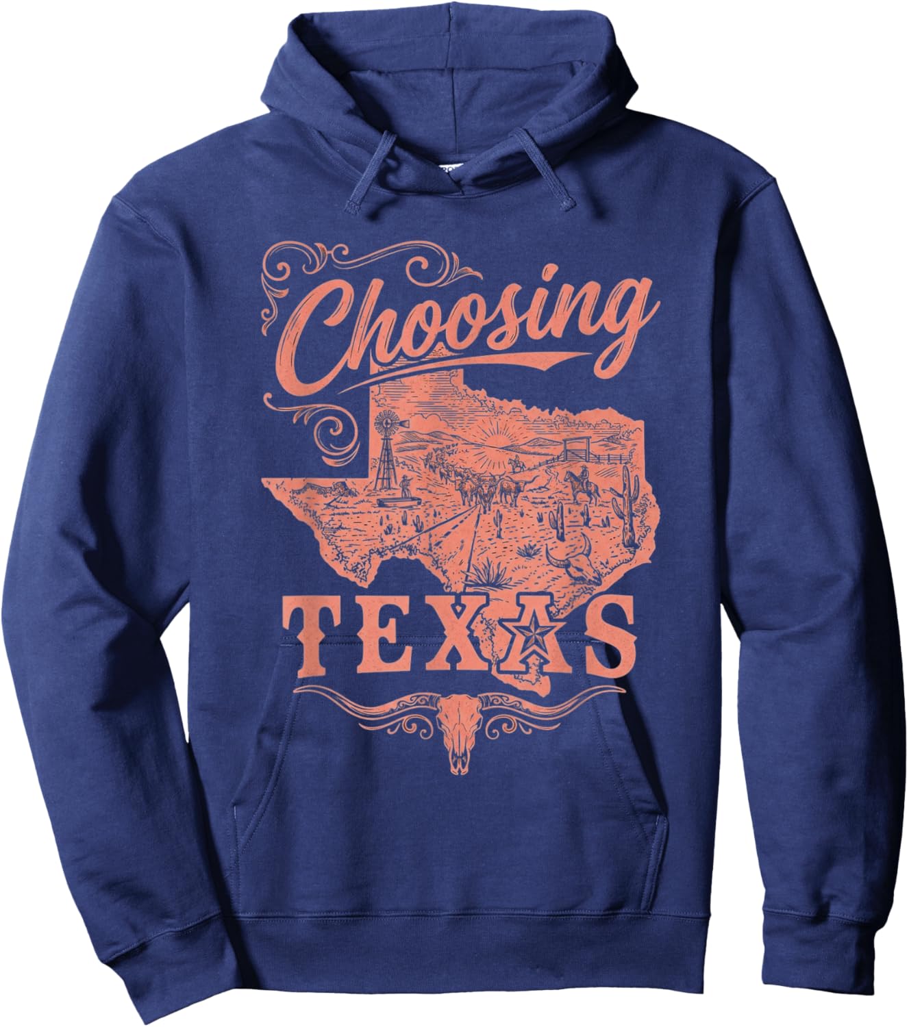 Western Choosing Texas Choosin' Texas Hoodie - Hoodie | Navy