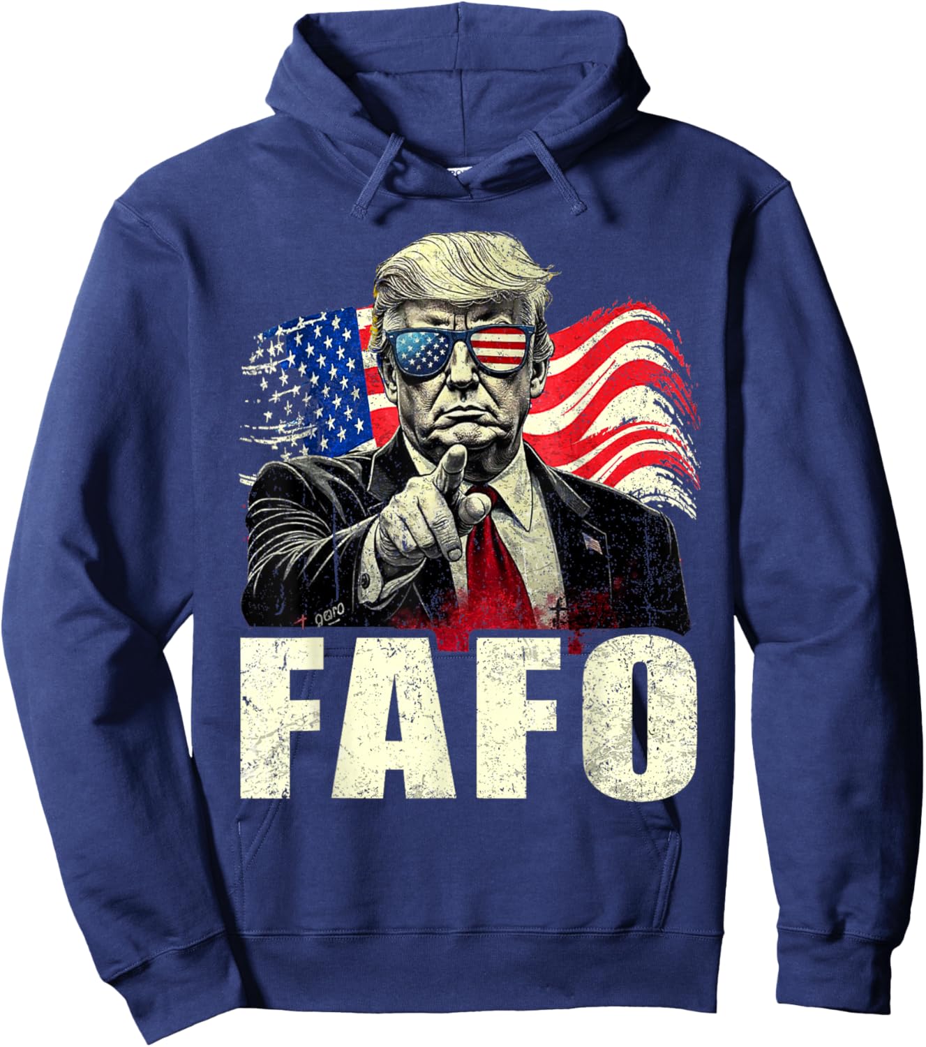 Funny Fafo Trump Fafo American USA Hoodie - Hoodie | Navy
