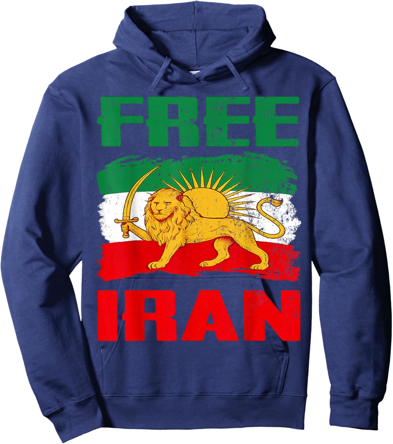 Iran Flag Lion Sun Persian Pride Iranian Hoodie - Hoodie | Navy