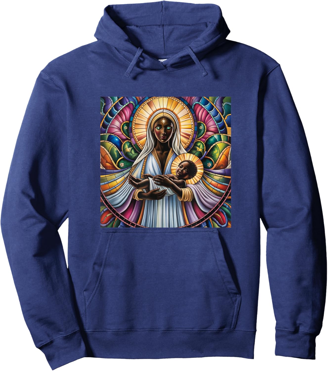 Black Madonna and Child - Mary, Blessed Virgin Hoodie - Hoodie | Navy