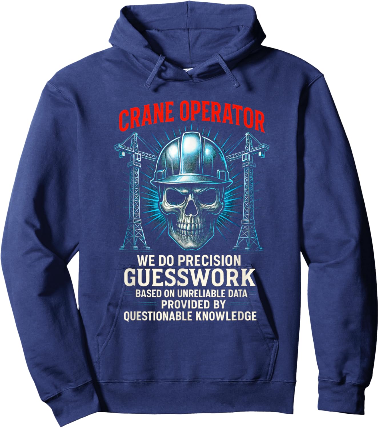 Crane Operator - Skull USA Construction Hoodie - Hoodie | Navy