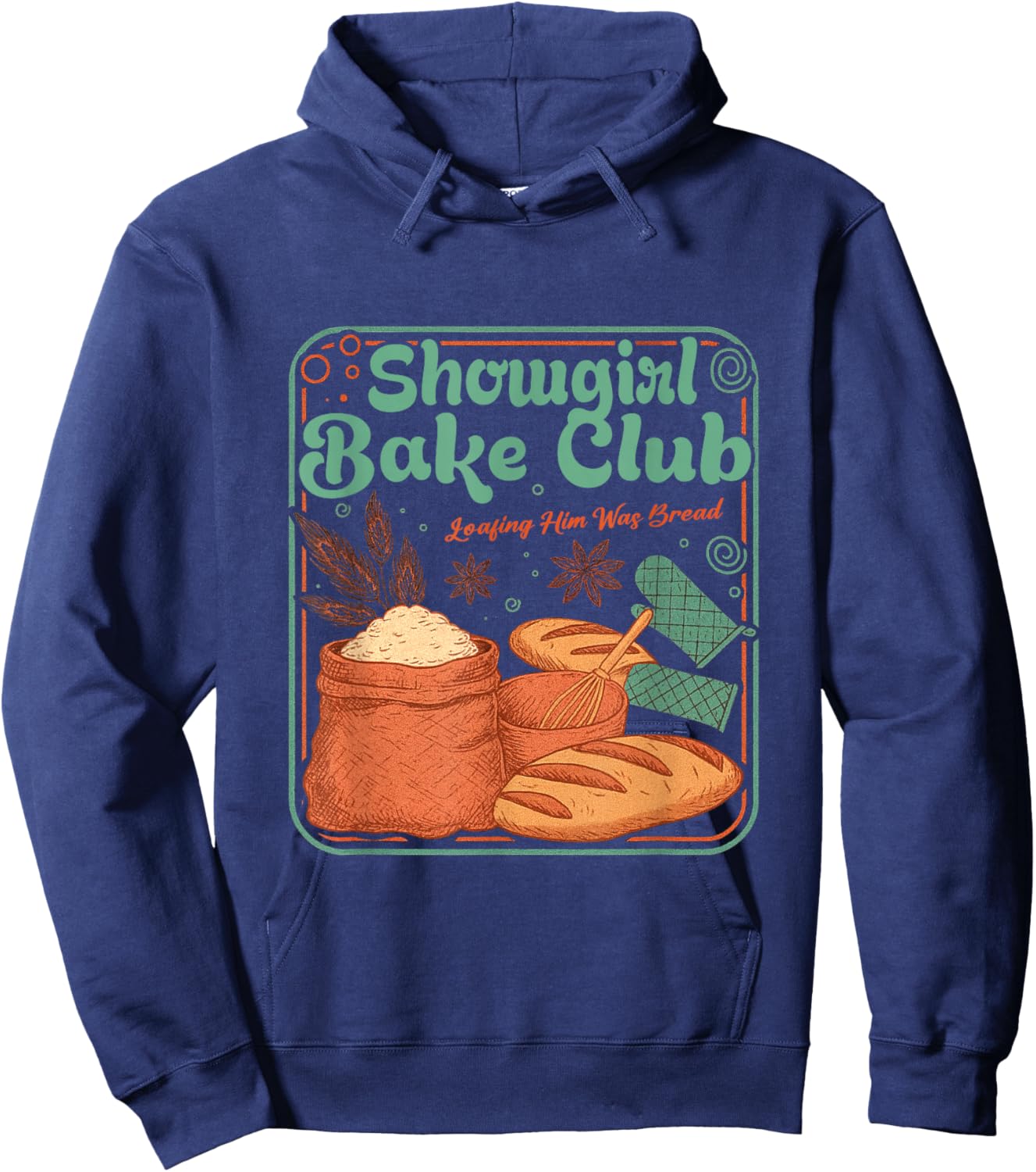 Vintage Bake Club Loafing Him was Bread Hoodie - Hoodie | Navy