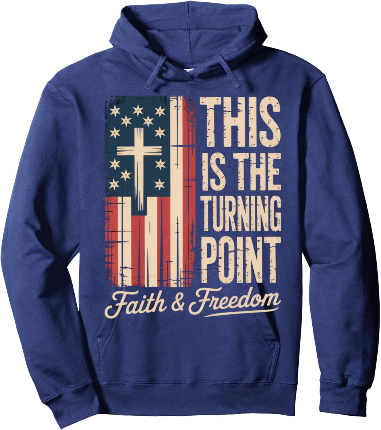 This Is The Turning Point Patriotic Faith USA Hoodie - Hoodie | Navy