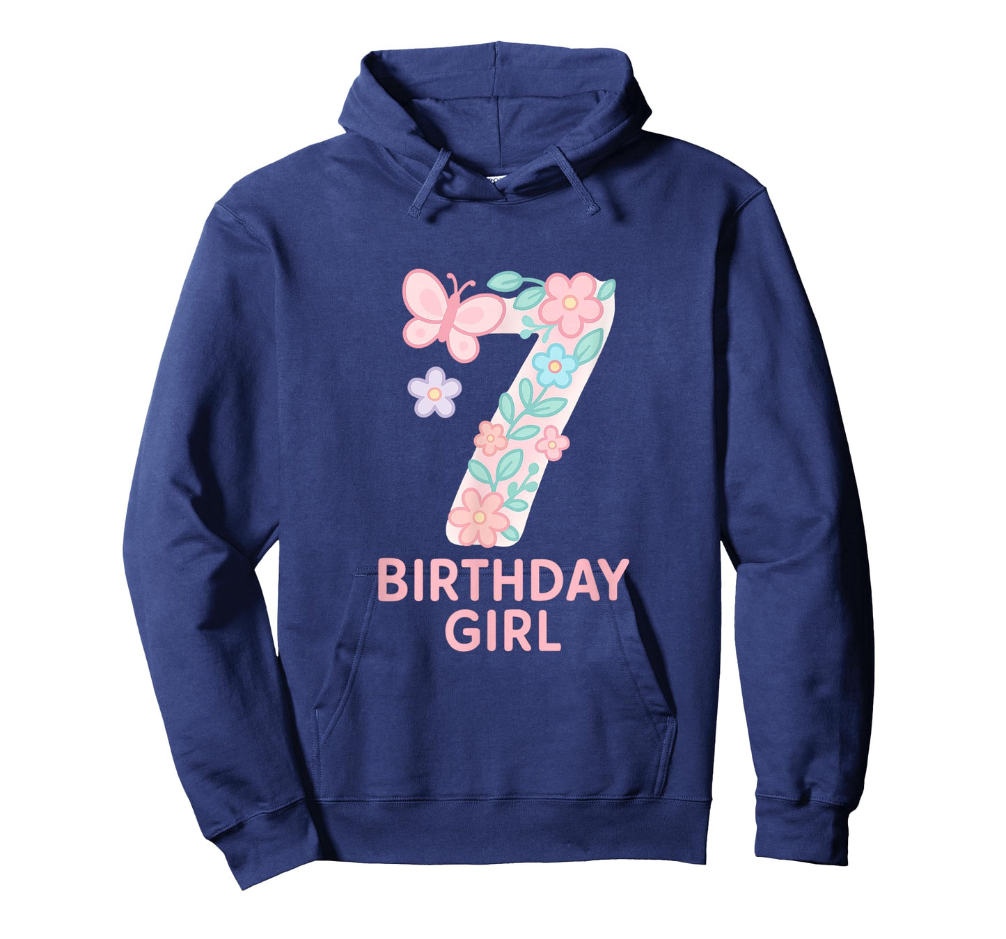 Sweet Floral Number Seven Birthday Girl T-Shirt