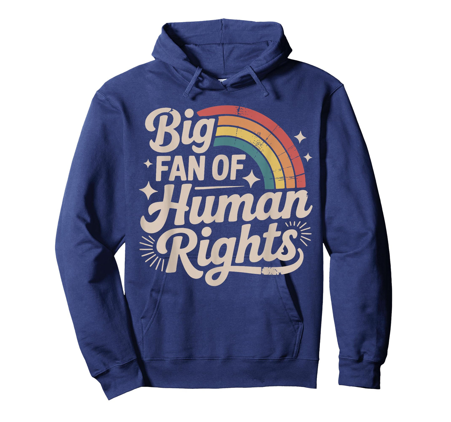 Big Fan of Human Rights - Retro Rainbow T-Shirt