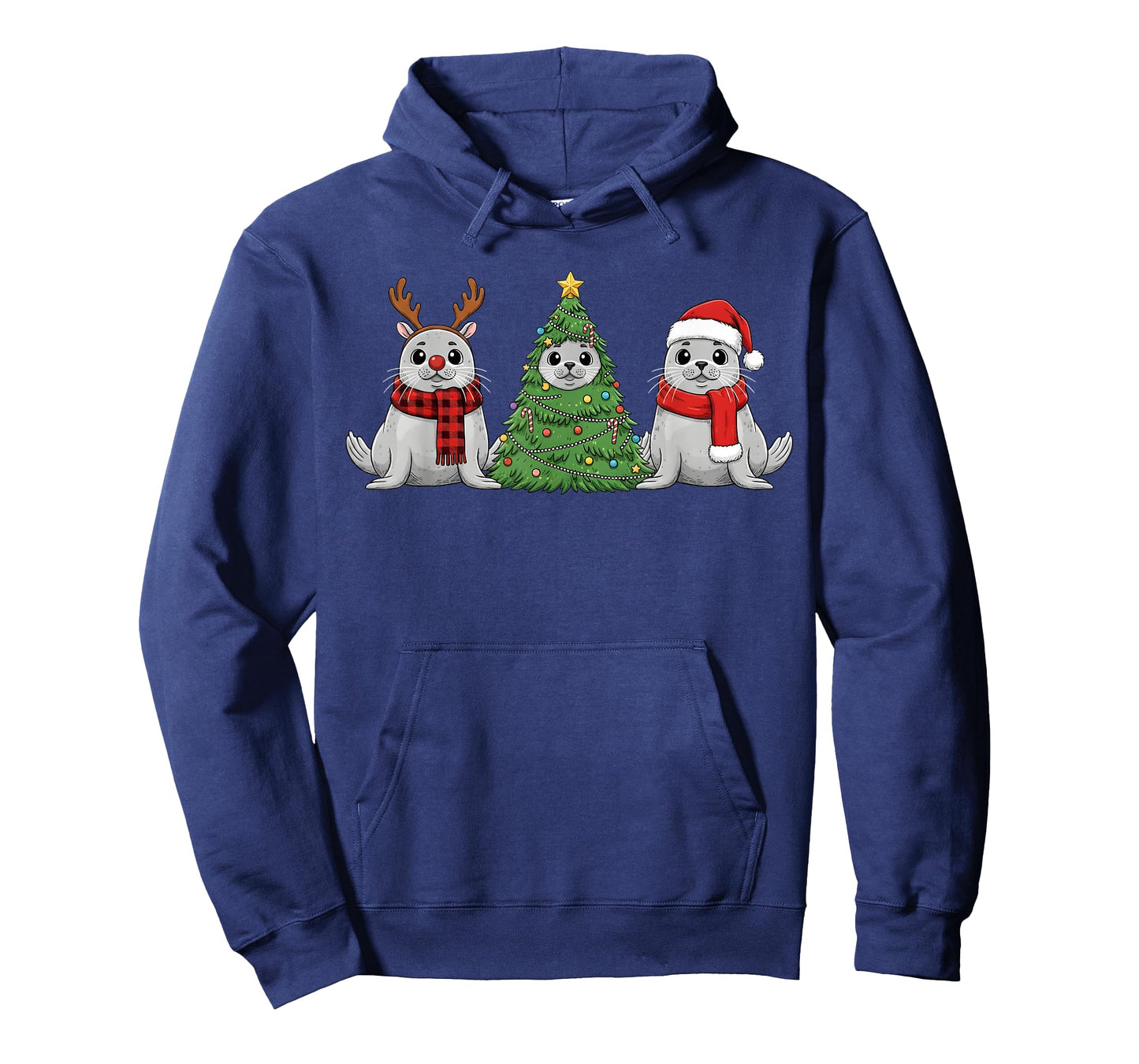 Retro Christmas Seal Santa Reindeer T-Shirt