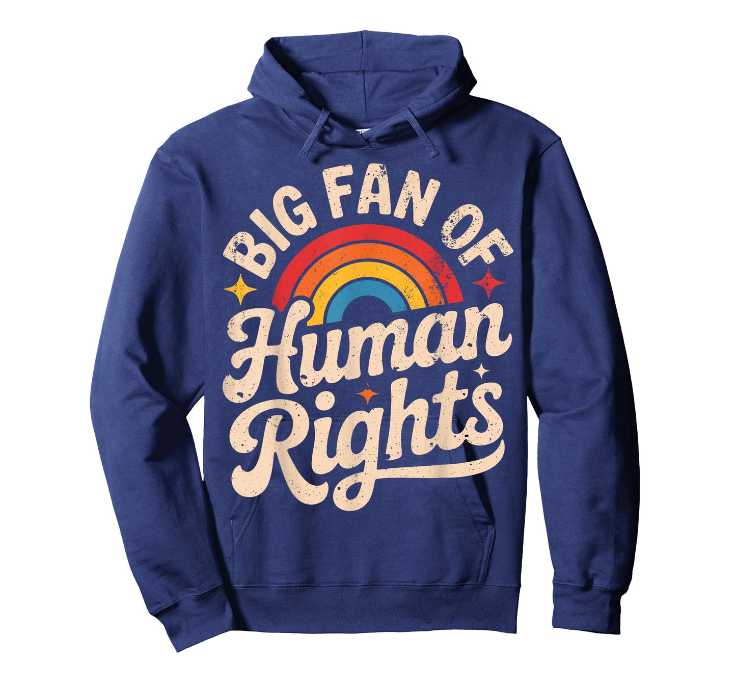 Big Fan of Human Rights - Retro Rainbow T-Shirt
