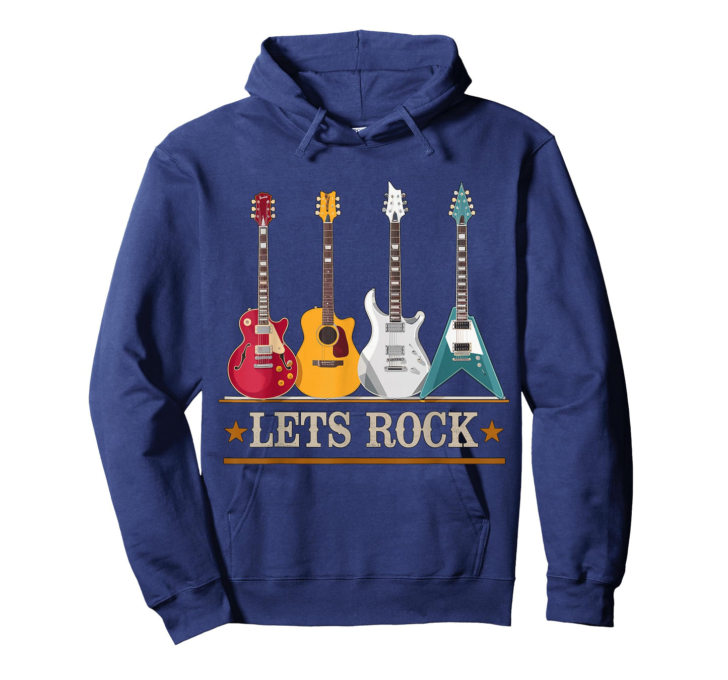 Let's Rock and Roll Guitar Music Band T-Shirt