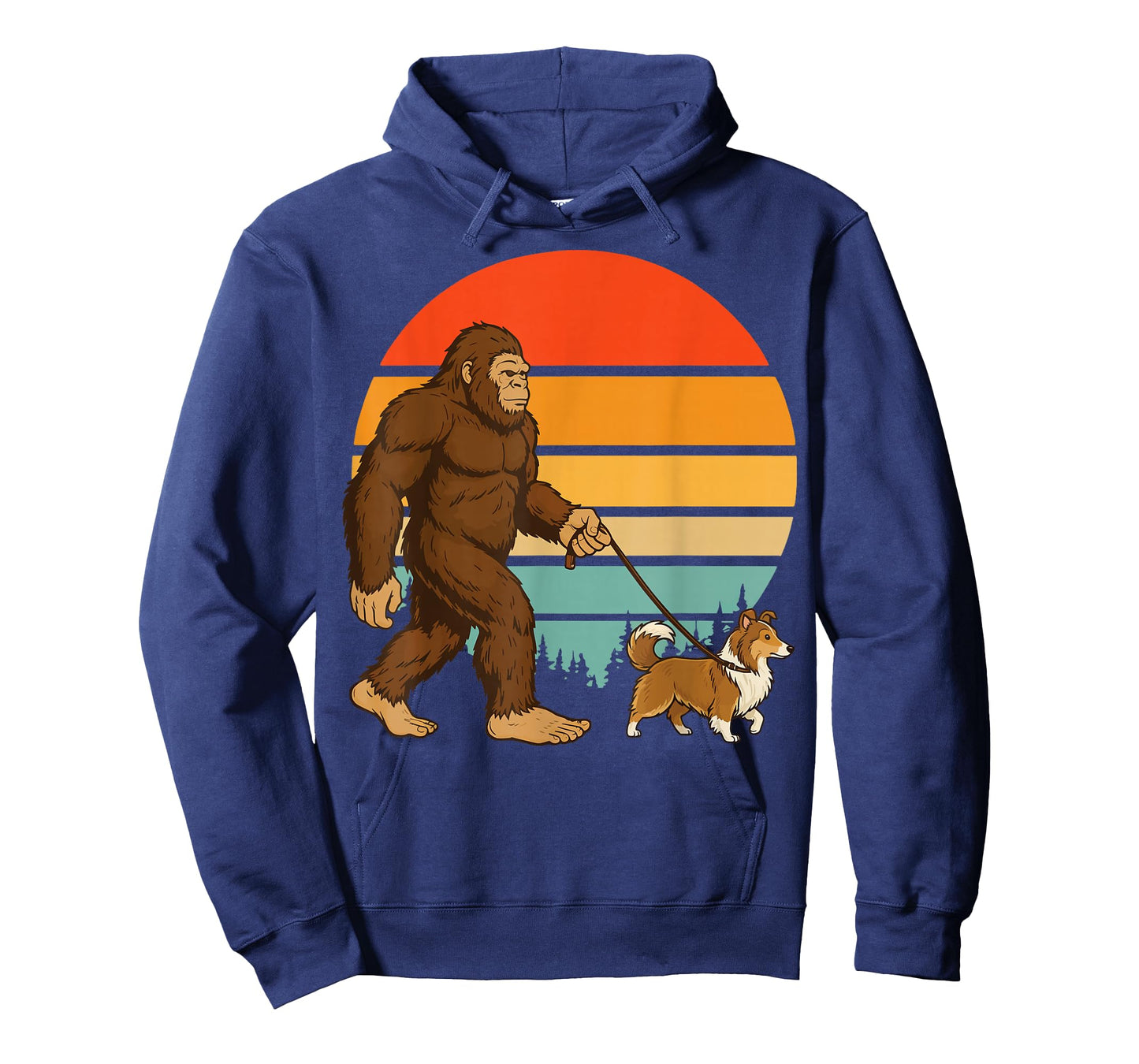 Bigfoot Shetland Sheepdog Retro Sheltie T-Shirt