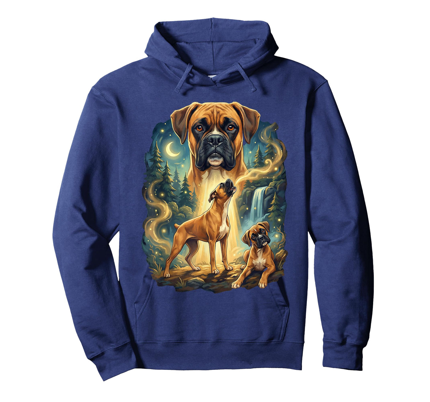 Boxer Howling to The Moon Night Dog Art T-Shirt