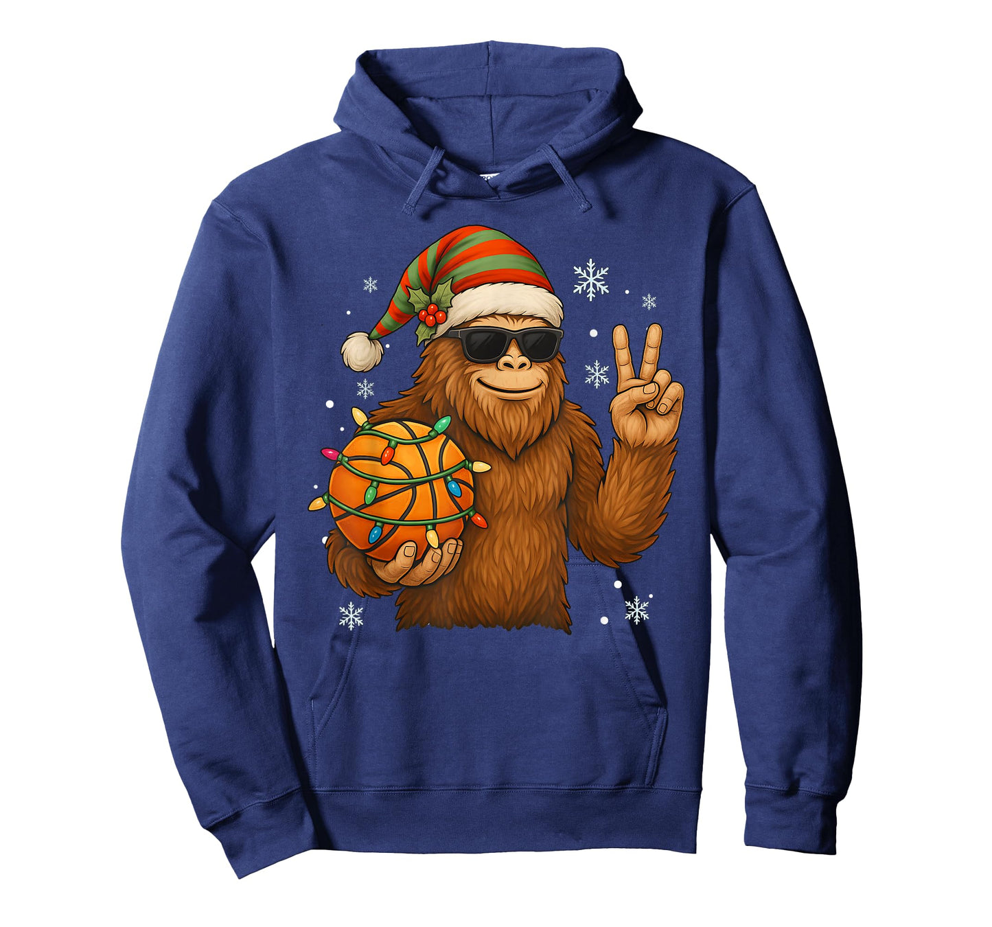 Bigfoot Santa Basketball Christmas T-Shirt