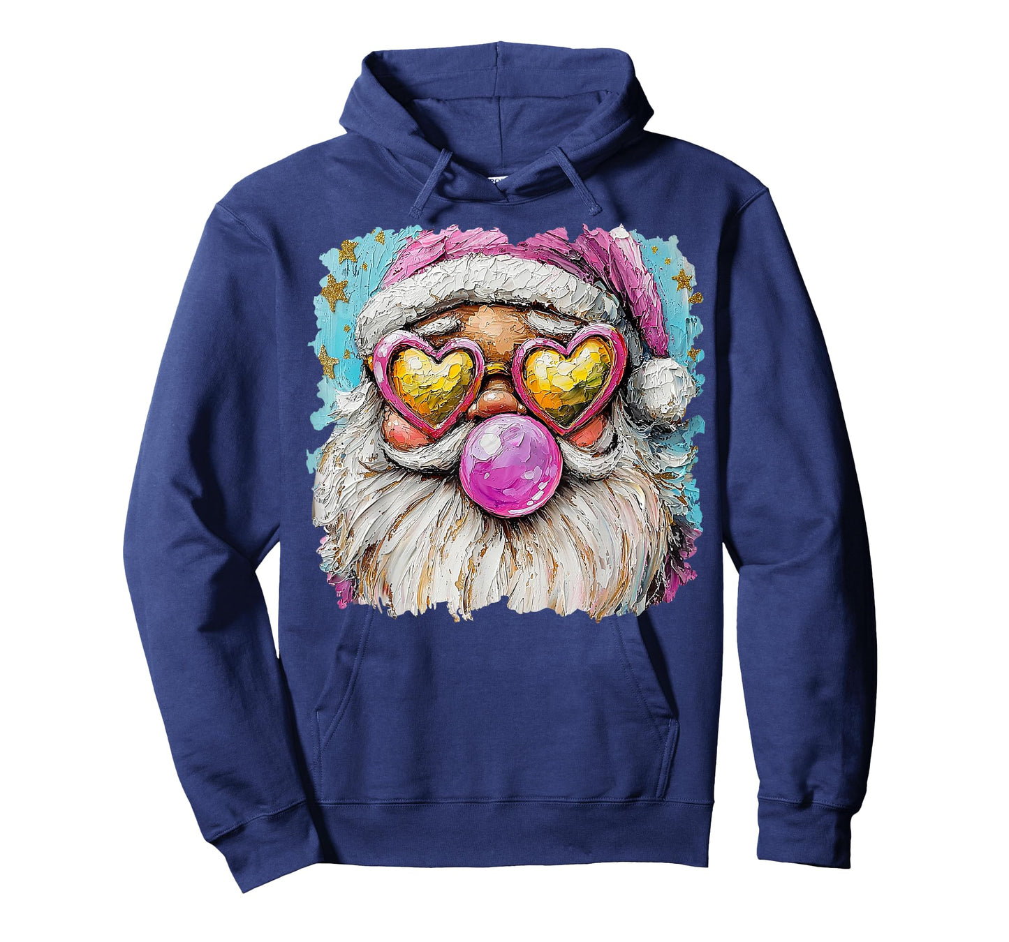 Santa Heart Glasses Christmas Art T-Shirt