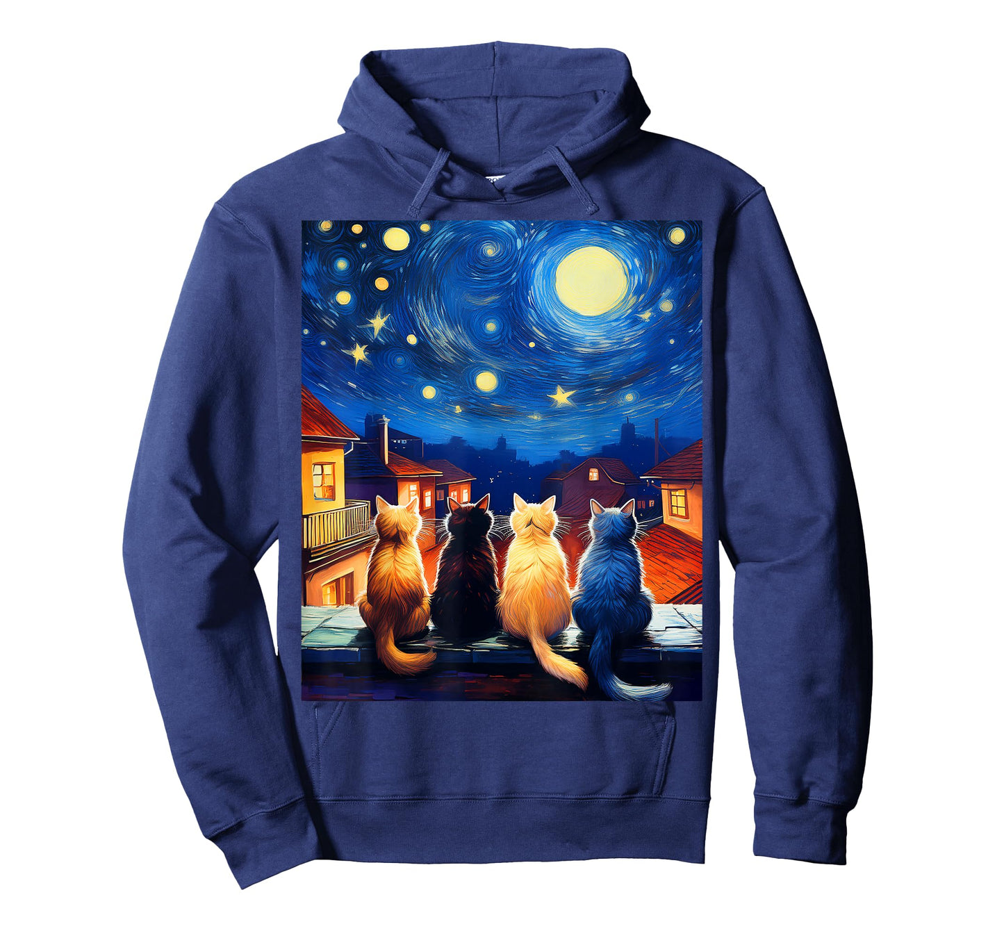Cute Cats Night Art Parody Pet Lover T-Shirt