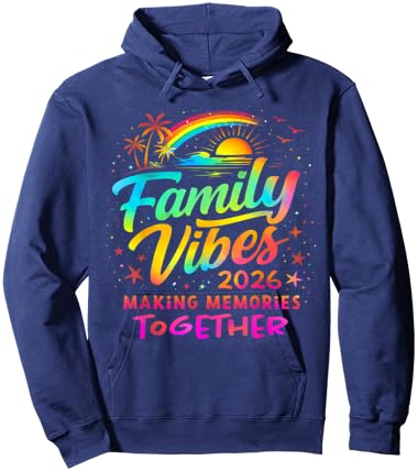 Colorful Family Vacation Beach Matching 2026 Hoodie - Hoodie | Navy