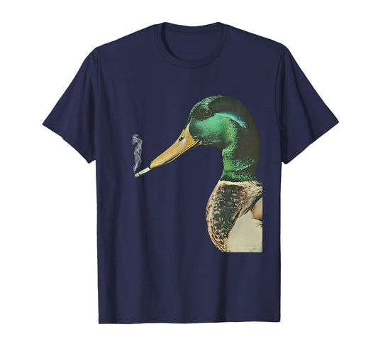 Mallard Smoking Cigarette Meme Funny Mallard Duck Hunting T-Shirt