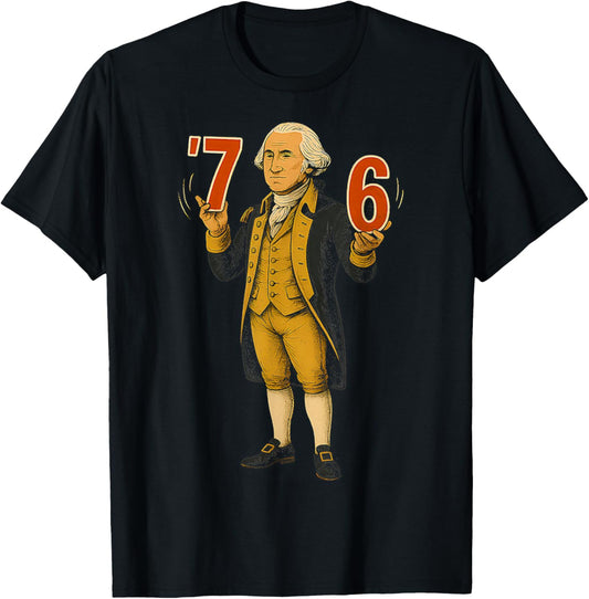 6-7 7-6 George Washington T-Shirt - T-Shirt | Black