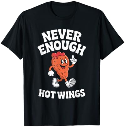 Funny Hot Wing or Hot Wings Retro T-Shirt - T-Shirt | Black