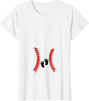 Baseball Pregnant Mom to Be Pregnancy Baby Reveal Funny