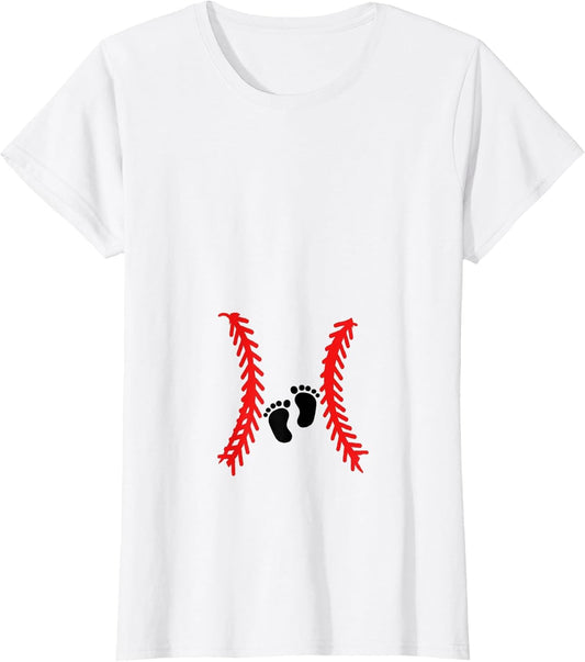 Baseball Pregnant Mom to Be Pregnancy Baby Reveal Funny