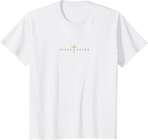 Jesus Saves Cross Gold Thin Christian Jesus White 33andme