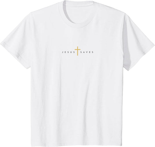 Jesus Saves Cross Gold Thin Christian Jesus White 33andme