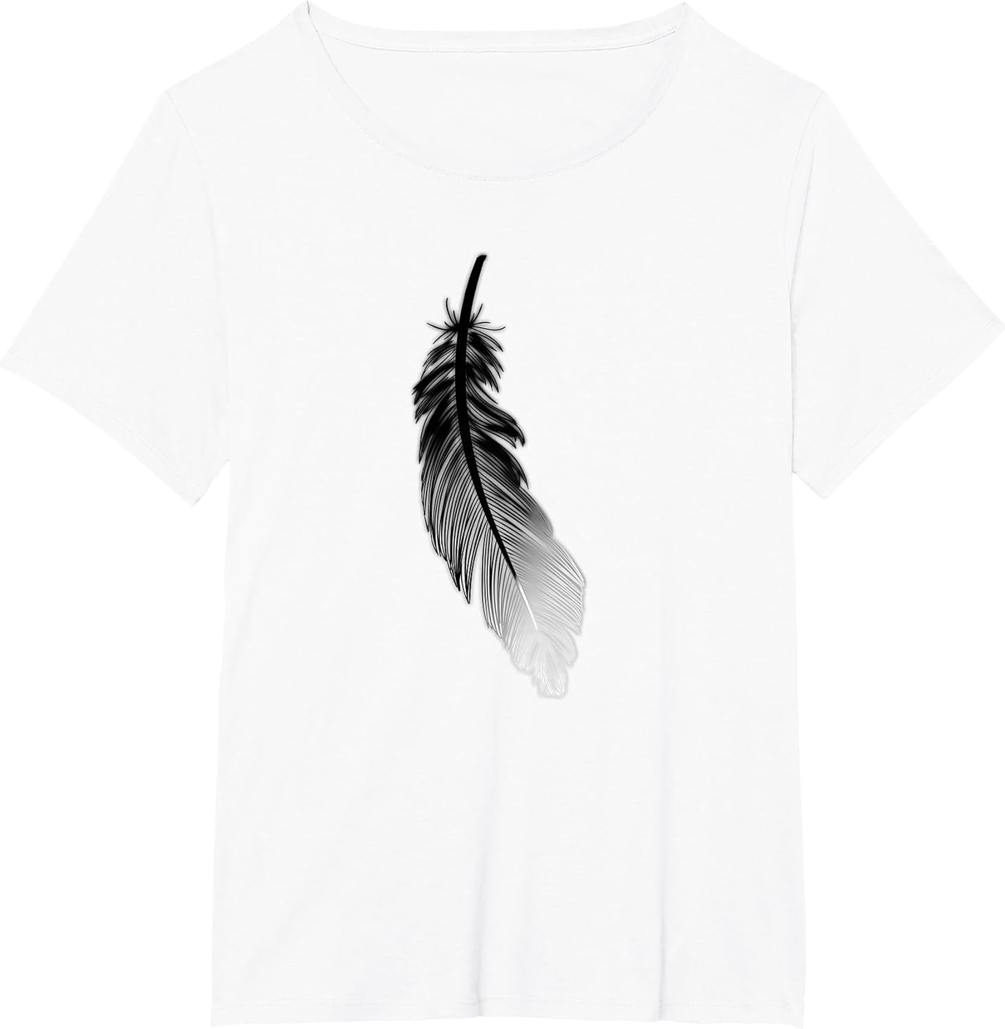 Shirt with Black Feather Print
