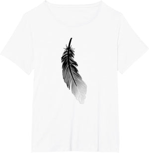 Shirt with Black Feather Print