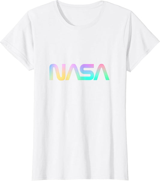 80's Vintage NASA Worm Logo - Rainbow Gradient