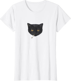 Black Cat Smoking a Cig Cigarette Cute