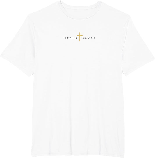 Jesus Saves Cross Gold Thin Christian Jesus White 33andme