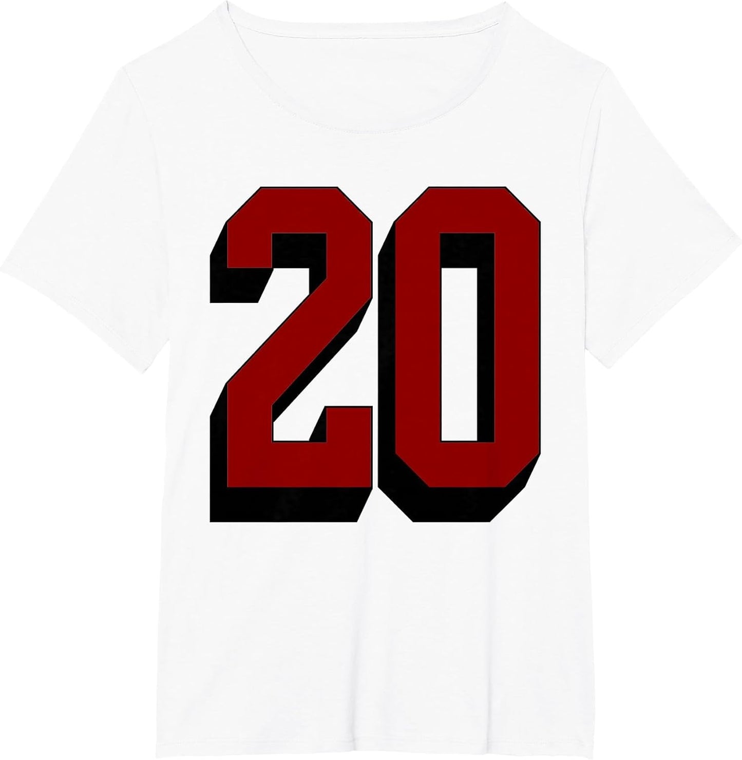 #20 Number 20 Varsity Fan Sports Team White Jersey