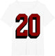 #20 Number 20 Varsity Fan Sports Team White Jersey