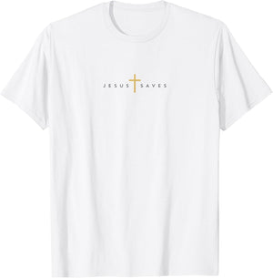 Jesus Saves Cross Gold Thin Christian Jesus White 33andme
