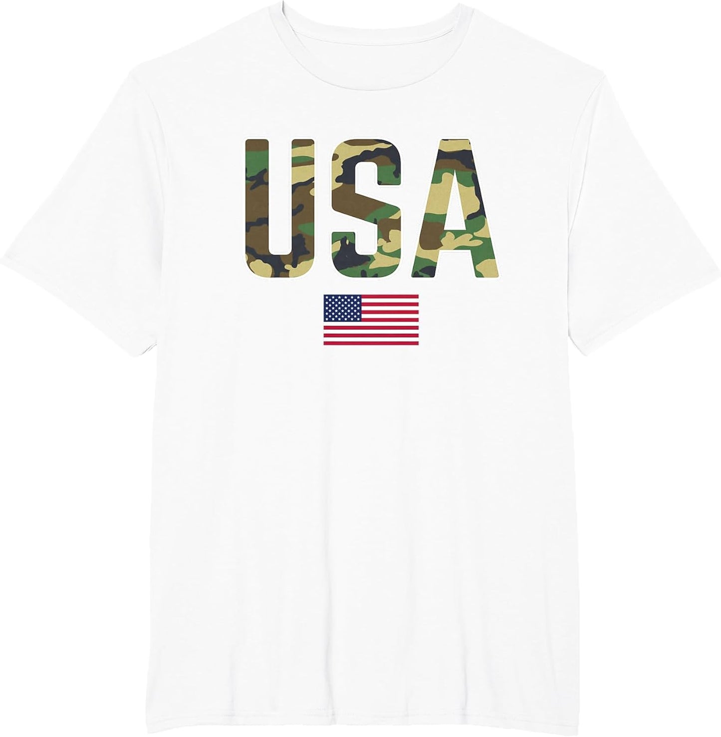 USA Camo Letters with American Flag Patriotic