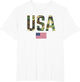 USA Camo Letters with American Flag Patriotic